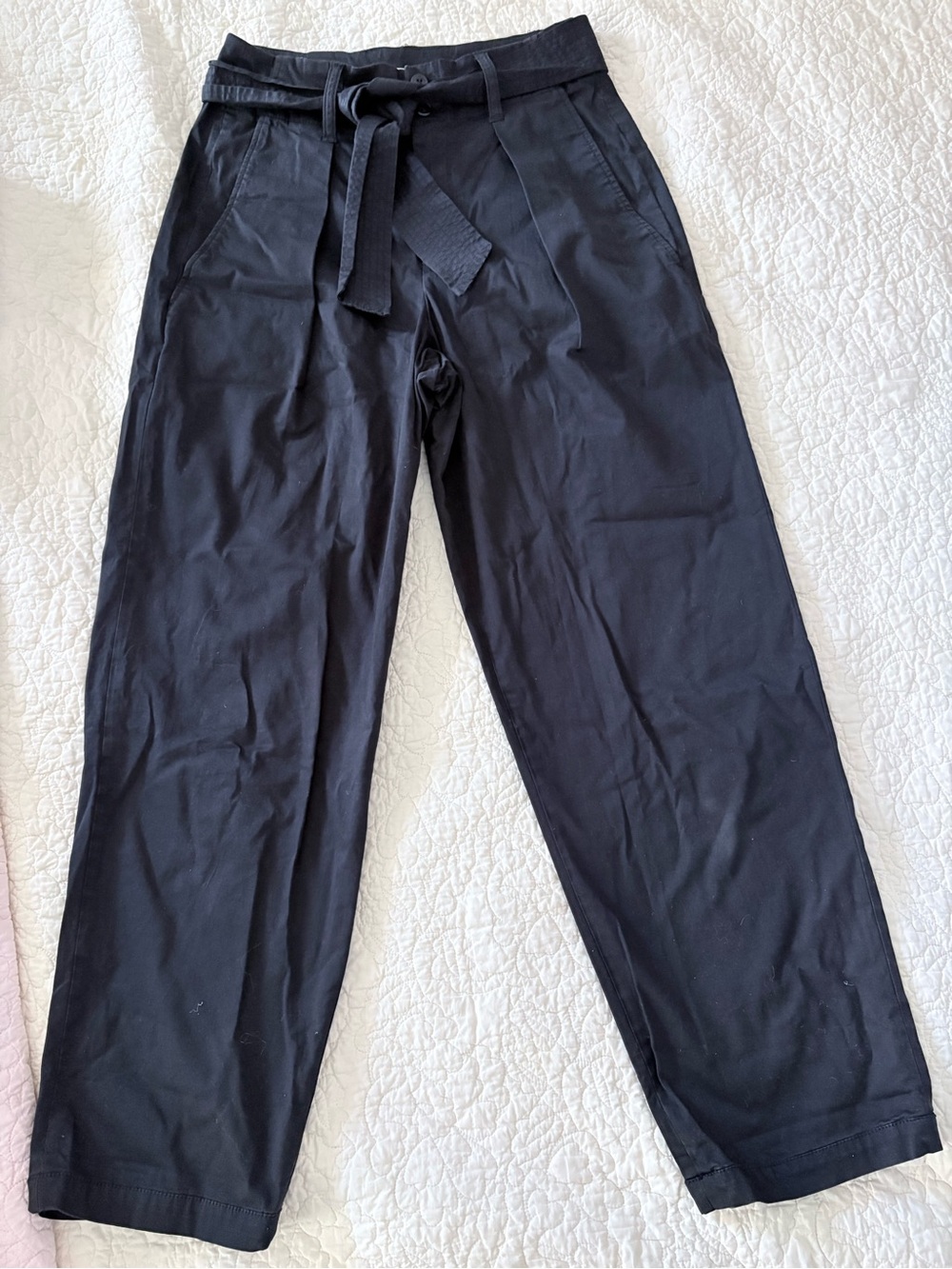 Alex Mill Black pleated and belted wide leg pants - 4